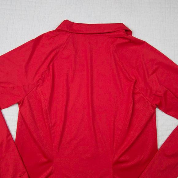 Nike Dri-Fit Golf Tour PGA Activewear Bright Red Flap Collar V-Neck Pullover L - Picture 11 of 12